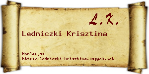Ledniczki Krisztina névjegykártya