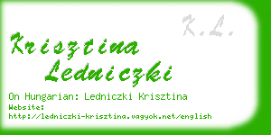 krisztina ledniczki business card